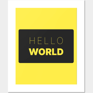 Hello World Yellow Two Posters and Art